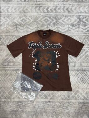 Triple Seven Brown Graphic Tee